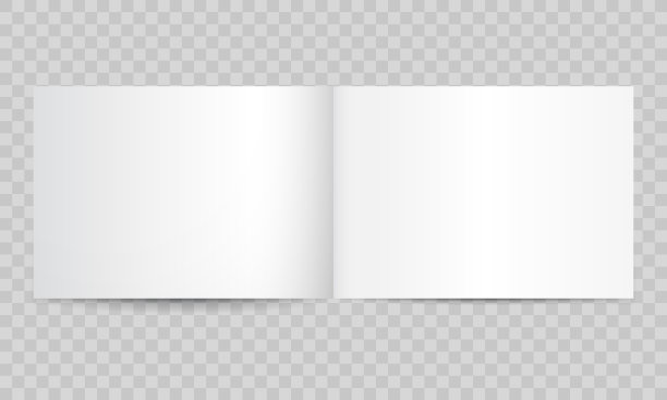 书或杂志打开空白页孤立3d图片下载