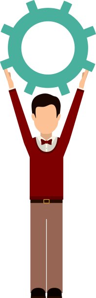 隔离齿轮和商人设计图片下载