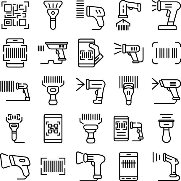 条形码扫描器图标设置轮廓样式图片下载