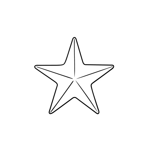手绘星星轮廓涂鸦图标图片下载