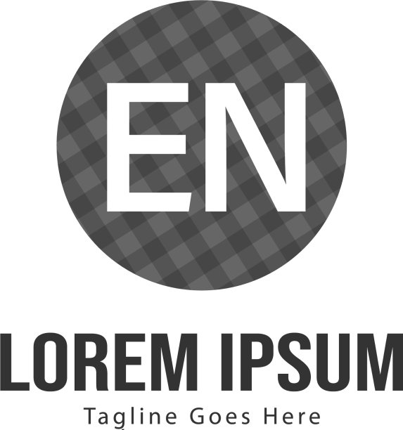 带有现代框架的首字母EN标志模板图片下载