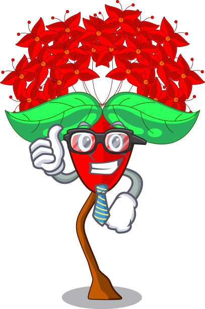 商人伊克索拉花的形状吉祥物图片下载