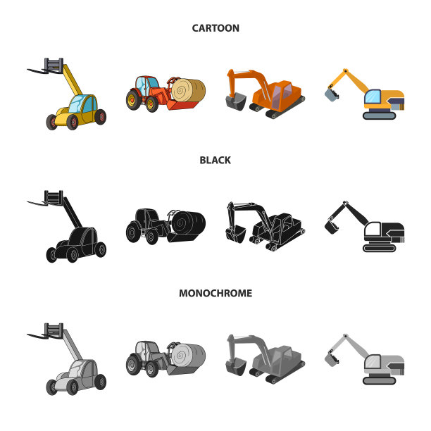 前端和挖掘机符号图片下载