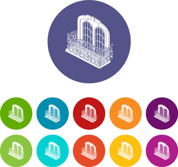 城堡阳台图标设置颜色图片下载