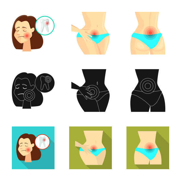 设计医院和渲染标志集图片下载