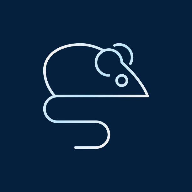 鼠标动物彩色的轮廓图标或设计图片下载