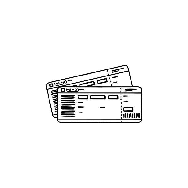 手绘火车票轮廓涂鸦图标图片下载