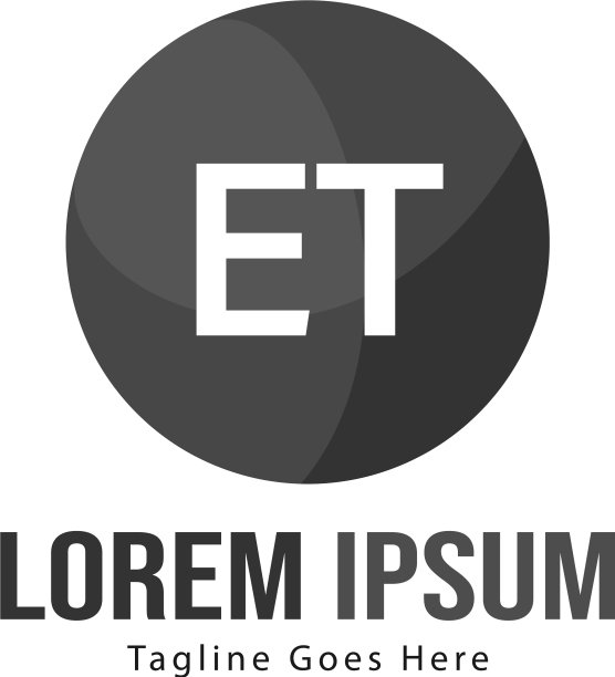 ET字母现代边框标志模板图片下载