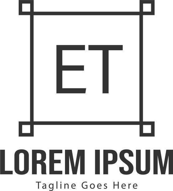 ET字母现代边框标志模板图片下载