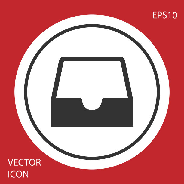 灰色的社交媒体收件箱图标隔离在红色图片下载