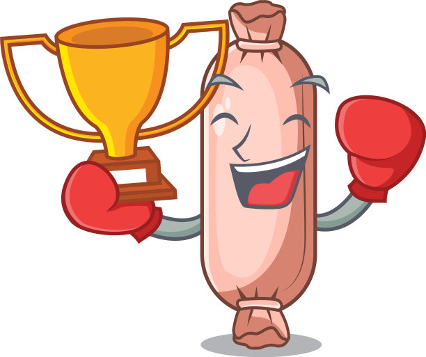 拳击冠军枕在吉祥物的床上图片下载