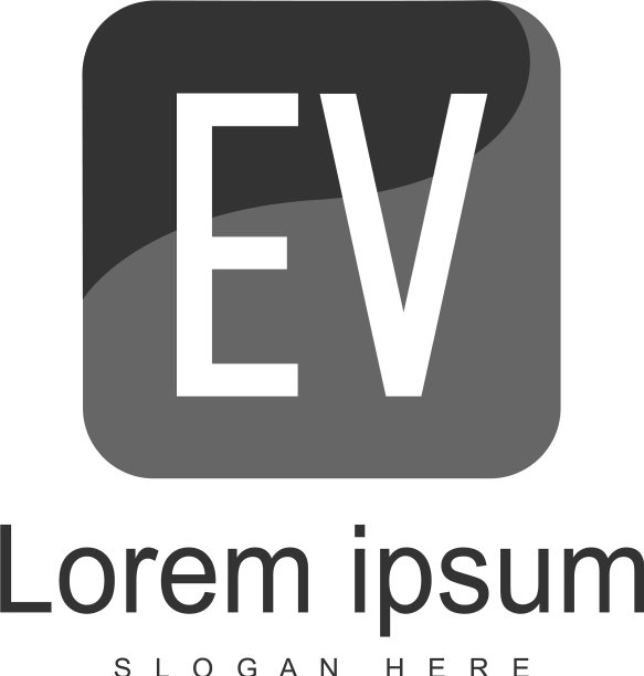 具有现代框架的EV字母Logo模板图片下载