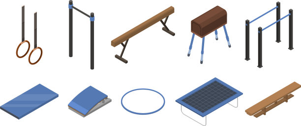 体操器材图标设置等距样式图片下载