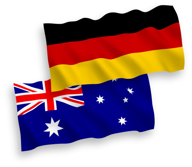澳大利亚和德国的国旗上有白色图片下载