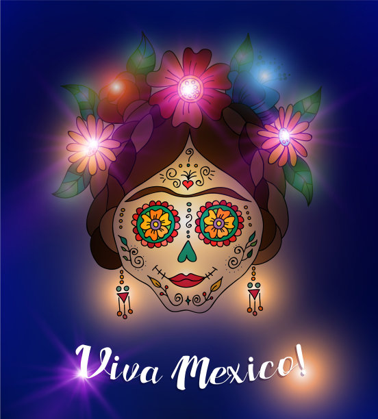 墨西哥传统的骷髅节图片下载