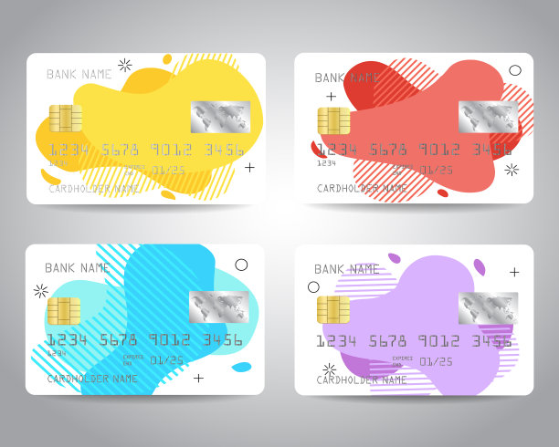 信用卡设置彩色抽象图片下载
