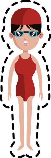 游泳者卡通图标形象图片下载