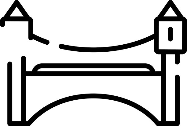 城市桥梁图标轮廓风格图片下载