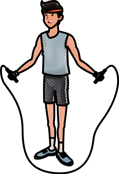 运动男子跳绳健身积极吸引图片下载