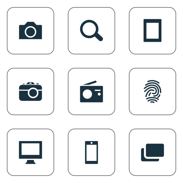 一组简单的技术图标图片下载