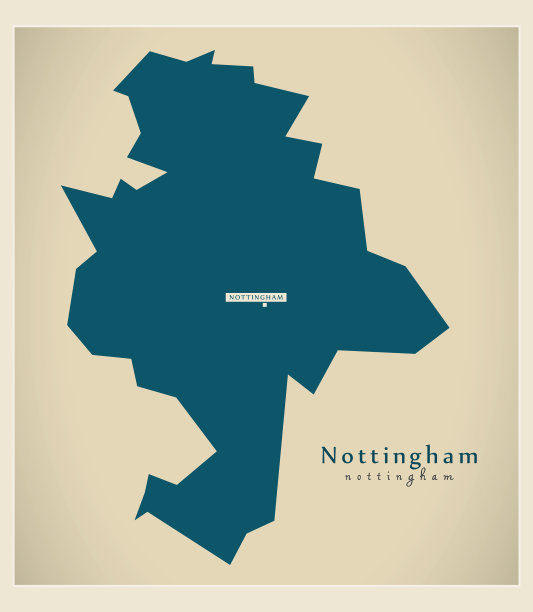 现代地图——英国诺丁汉统一局图片下载