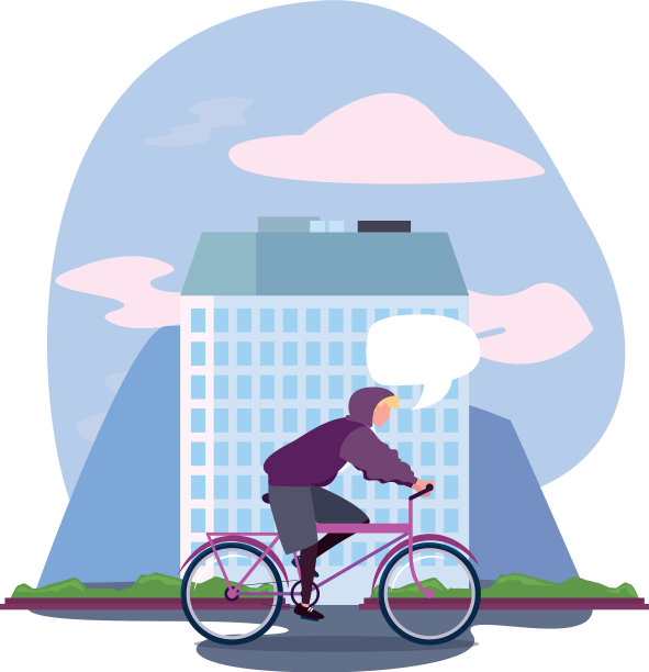 人们骑自行车活动形象图片下载