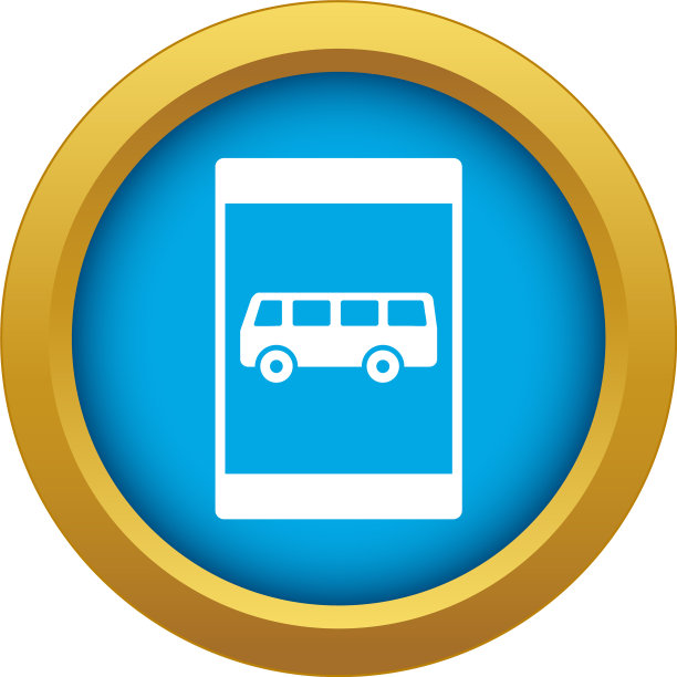 公交车站标志图标蓝色孤立图片下载