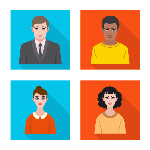 设计轮廓和肖像符号图片下载