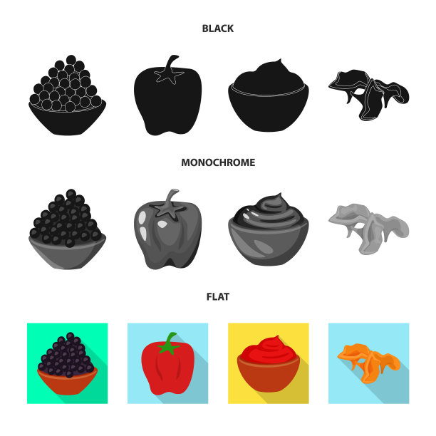 孤立物体的味道和产品标志的集合图片下载