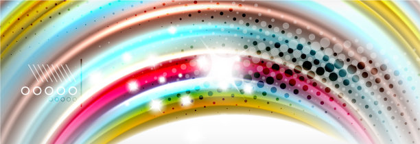 抽象波浪线条液体彩虹风格图片下载