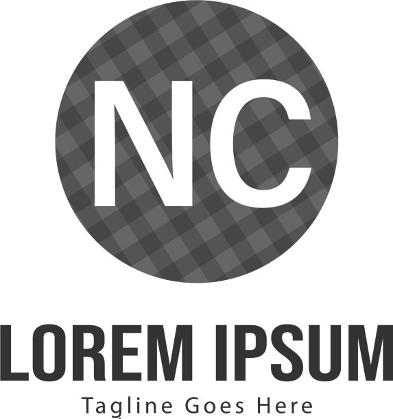 带有现代框架的NC首字母Logo模板图片下载