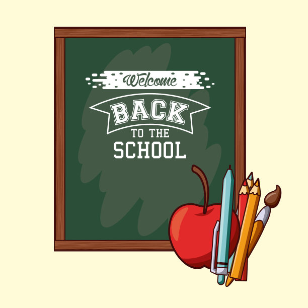 回到学校季节卡片和海报图片下载