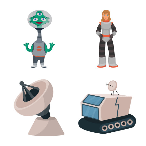 孤立物体空间和星系符号集合图片下载