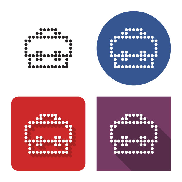 带点图标的公文包有四种变体图片下载