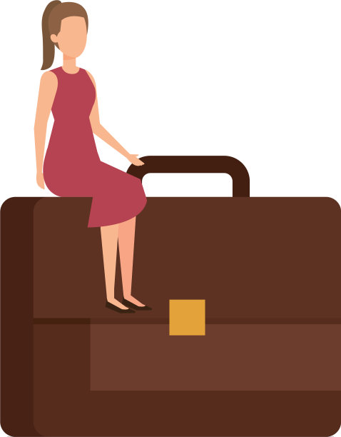 女商人坐在投资组合里图片下载