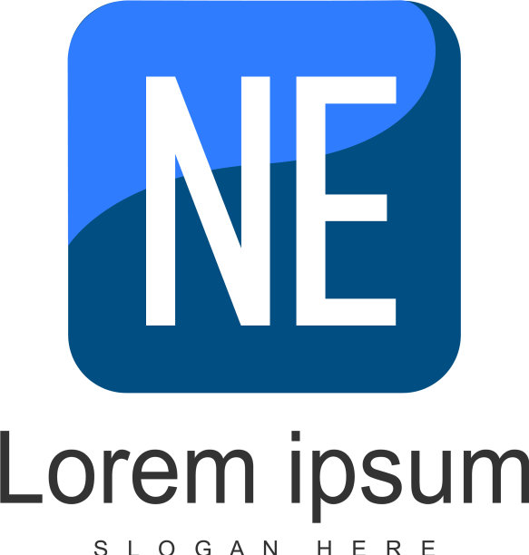 现代框架NE字母logo模板图片下载