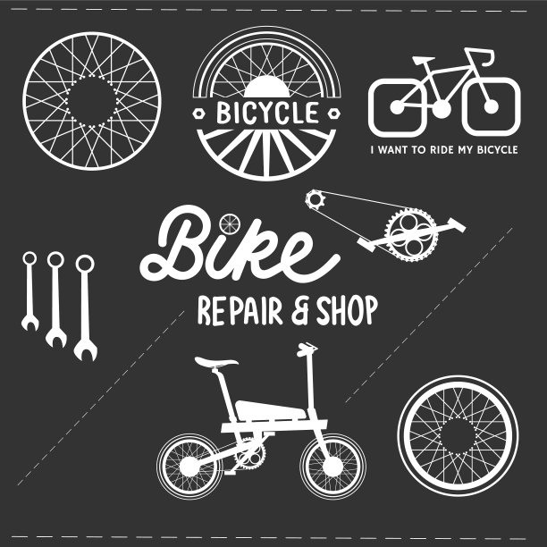 自行车商店设置或自行车商店和修理图片下载