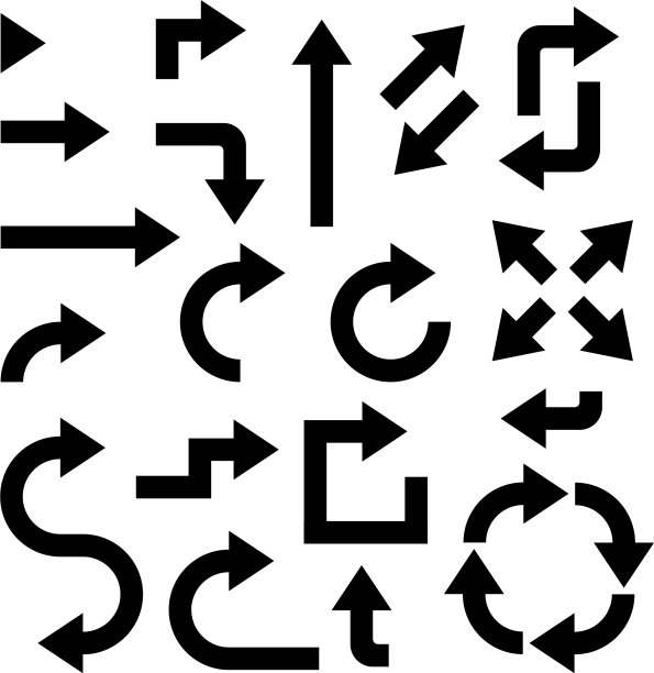 黑色粗体Web箭头图标合集图片下载