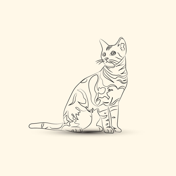 黑线猫标志图片下载