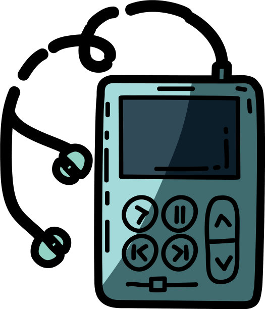 浅色手绘剪影便携图片下载