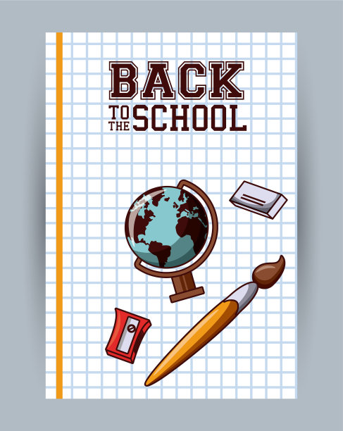 回到学校季节卡片和海报图片下载