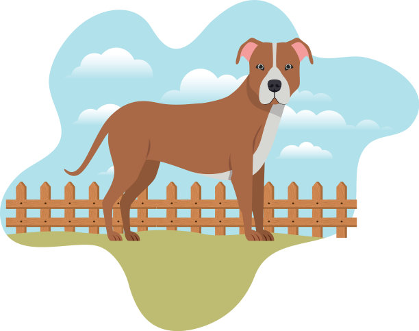 可爱的斗牛犬与背景景观图片下载