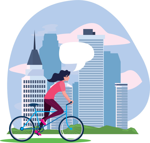 人们骑自行车活动形象图片下载