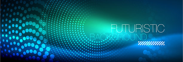 发光的霓虹灯圆线点圆线设计图片下载