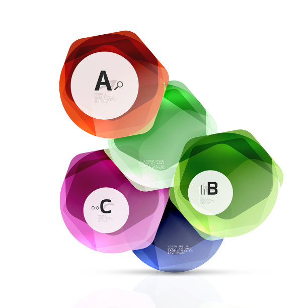 玻璃彩色六角形光泽塑料六角形图片下载