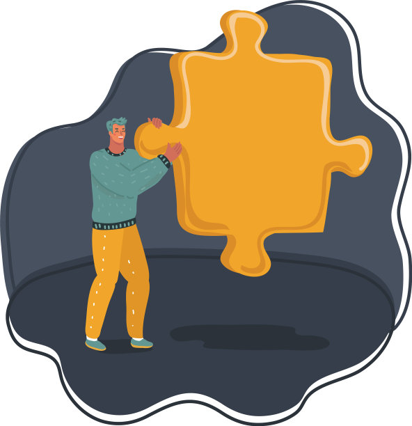 商人拿着围嘴拼图图片下载