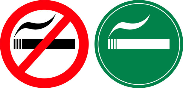 禁止吸烟和吸烟区标志图片下载