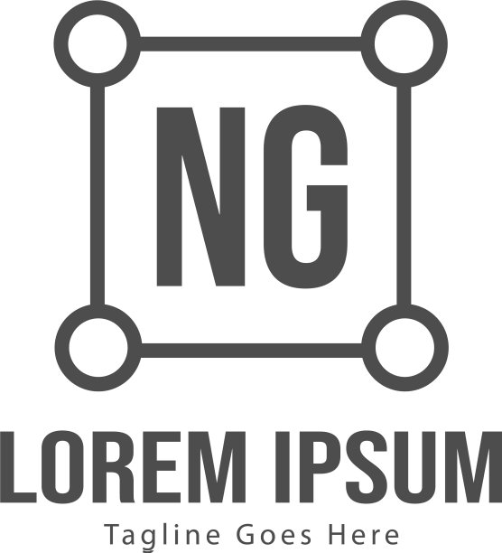 带有现代框架的NG首字母标志模版图片下载