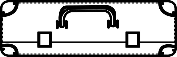 单色轮廓的手提箱在水平图片下载
