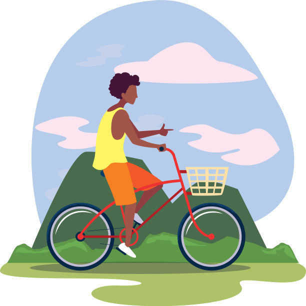 人们骑自行车活动形象图片下载